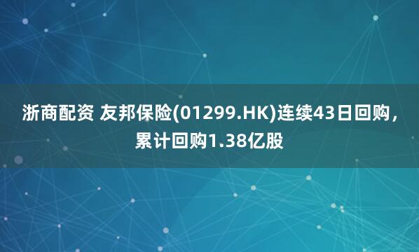 浙商配资 友邦保险(01299.HK)连续43日回购，累计回购1.38亿股